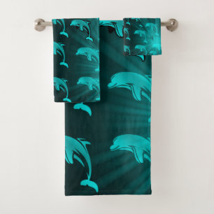 unique, beautiful, colorful, painted pattern a gre bath towel set