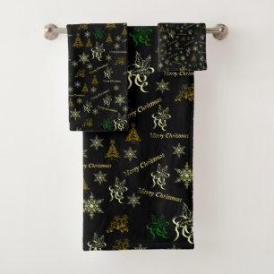 unique, beautiful, colorful, painted pattern a gre bath towel set
