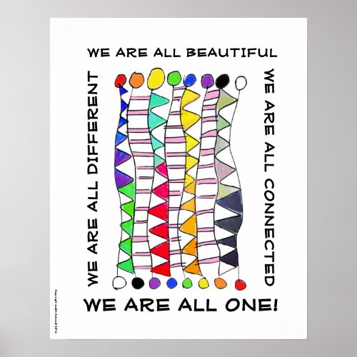 Unique beautiful  one diversity celebration poster