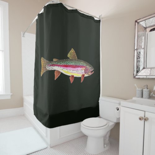 Unique Beautiful Rainbow Trout Shower Curtain
