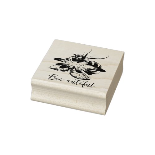 Unique Bee_autiful Stylized Bee Rubber Stamp