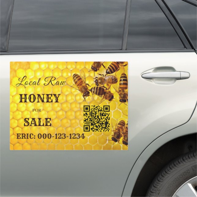 Unique Beekeeper Apiary Honey for Sale Car Magnet (In Situ)