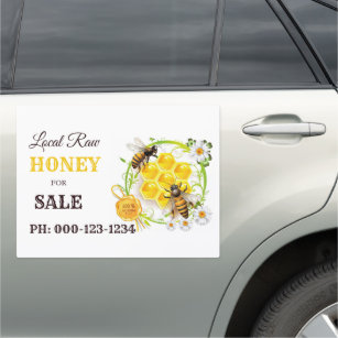 Unique Beekeeper Apiary Honey for Sale Car Magnet