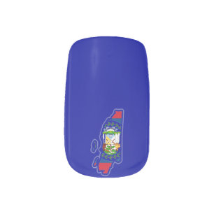 Unique Belize Flag Map Shaped Manicure Minx Nail Art
