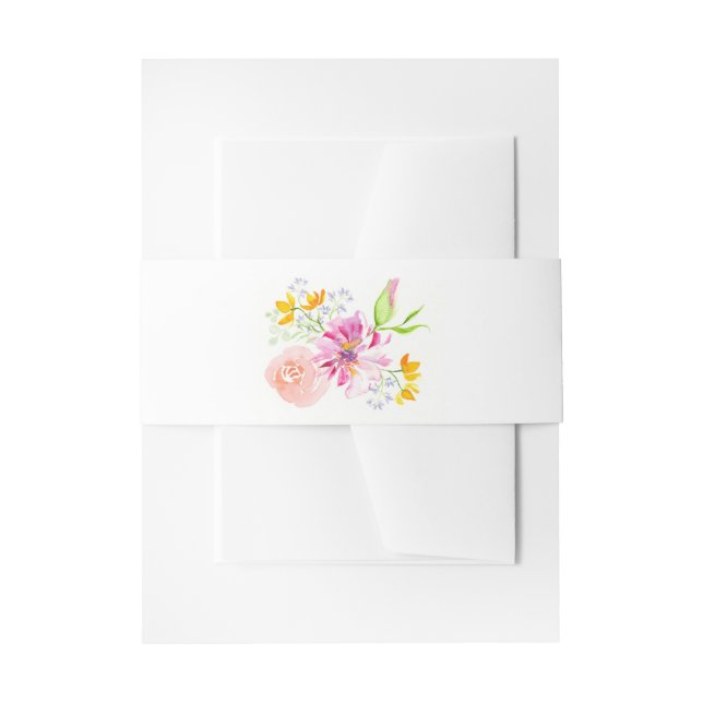 Unique Belly Band Design Watercolor Floral (Front Example)