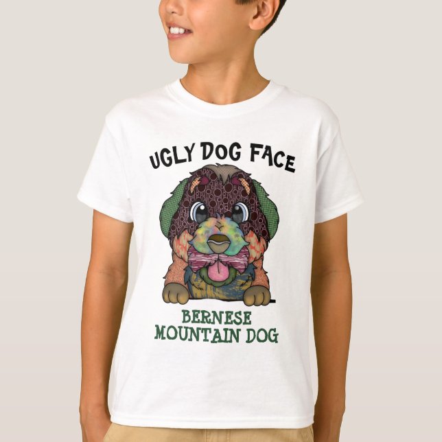 Unique Bernese Mountain Dog ugly face T-Shirt (Front)