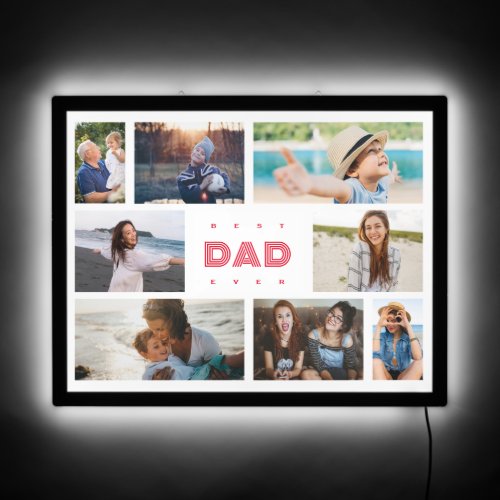 Unique Best Dad Ever Fathers Day Photo collage  LED Sign