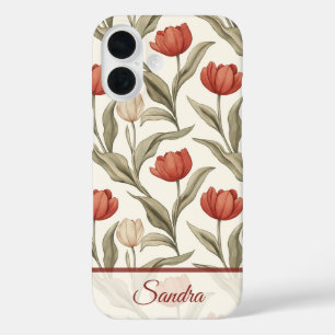 Unique Best Friend Gift Tulip Custom iPhone 16 Case