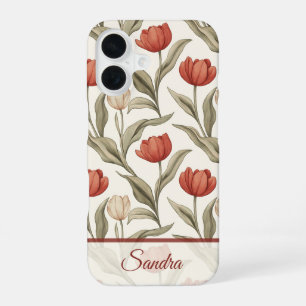 Unique Best Friend Gift Tulip Custom iPhone 16 Case