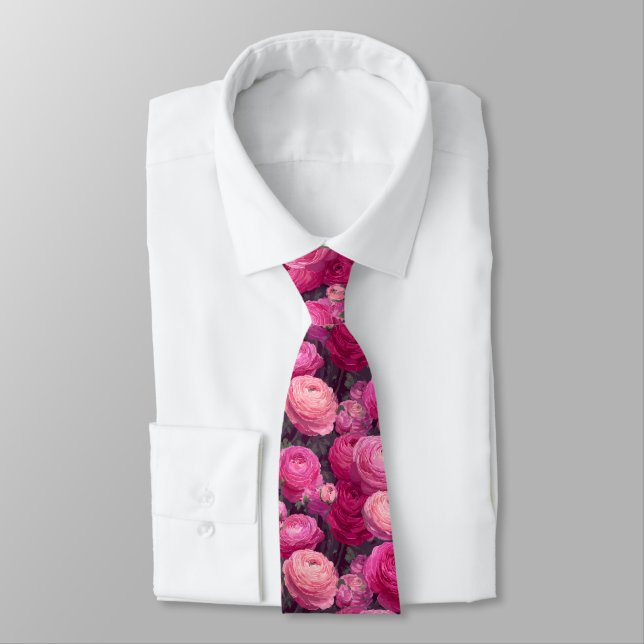 Unique Best Gifts For Men Ranunculus Neck Tie (Tied)