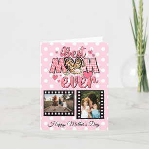 Unique Best Mom Ever Custom Photo Collage Holiday Card