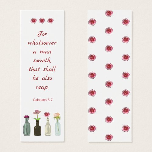 Unique Bible Quotation Watercolor Flower Bookmark
