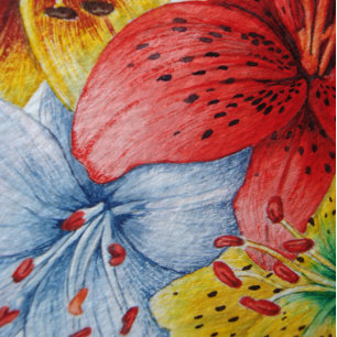 unique big and bold colorful flowers floral yoga mat