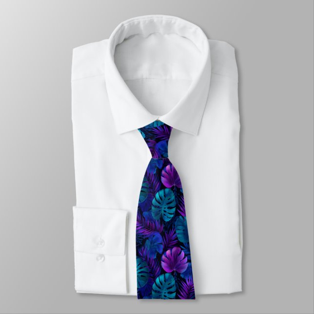 Unique Birthday Gifts For Boyfriend Tropical Flowe Neck Tie (Tied)