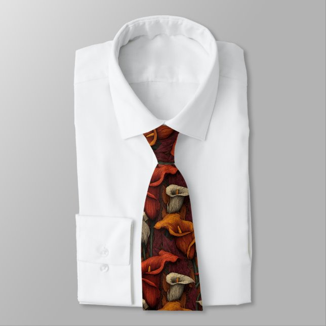 Unique Birthday Gifts For Men Calla Lilies Neck Tie (Tied)