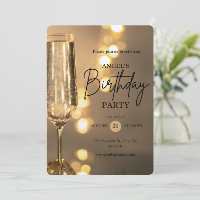 Unique birthday invitation flat card (Standing Front)