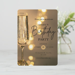 Unique birthday invitation flat card