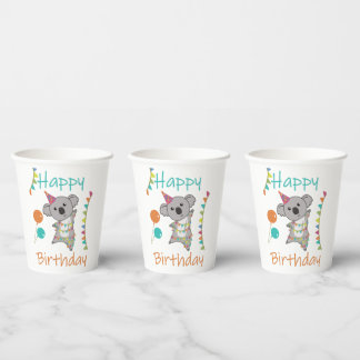 Unique Birthday Wishes Happy Birthday To You Koala Paper Cups