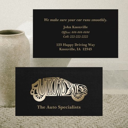Unique Black and Gold Auto Industry Business Card