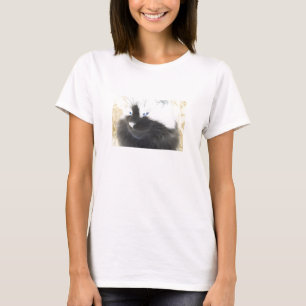 Unique Black and White Cat T-Shirt