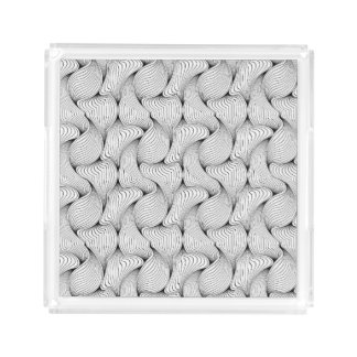 Unique Black and White Interwoven Lines Acrylic Tray