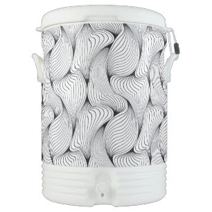 Unique Black and White Interwoven Lines Beverage Cooler