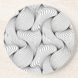 Unique Black and White Interwoven Lines Coaster