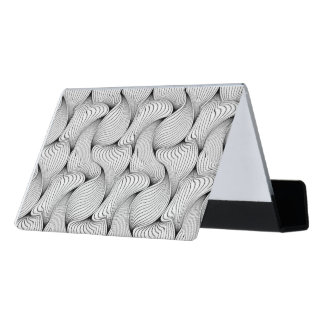 Unique Black and White Interwoven Lines Desk Business Card Holder