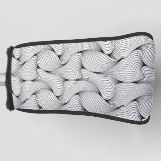 Unique Black and White Interwoven Lines Golf Head Cover