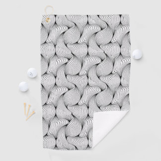 Unique Black and White Interwoven Lines Golf Towel