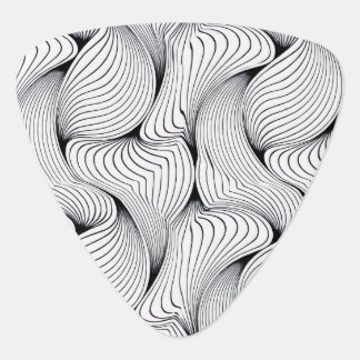 Unique Black and White Interwoven Lines Guitar Pick