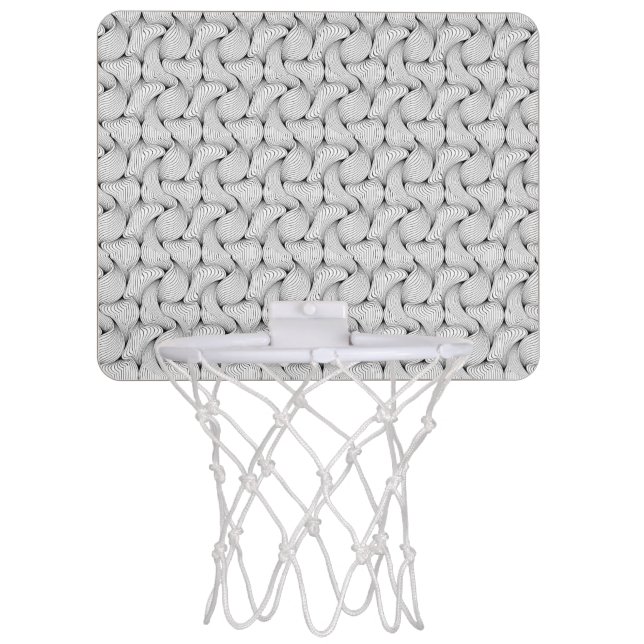 Unique Black and White Interwoven Lines Mini Basketball Hoop (Front)
