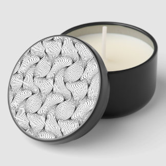 Unique Black and White Interwoven Lines Mini Candle Favors