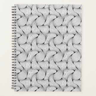 Unique Black and White Interwoven Lines Planner