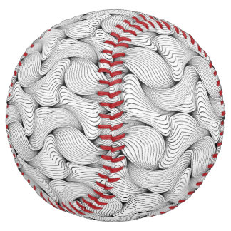 Unique Black and White Interwoven Lines Softball