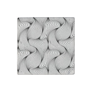 Unique Black and White Interwoven Lines Stone Magnet