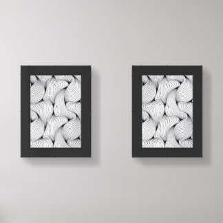 Unique Black and White Interwoven Lines Wall Art Sets