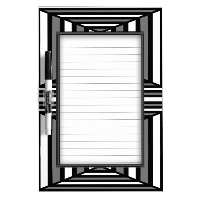 Unique Black and White Pattern Dry Erase Board (Front)