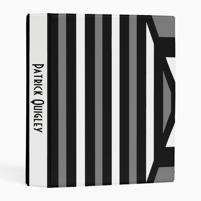 Unique Black and White Pattern Mini Binder (Front/Spine)