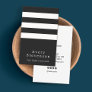 Unique Black and White Striped Modern Vertical Hip Business Card
