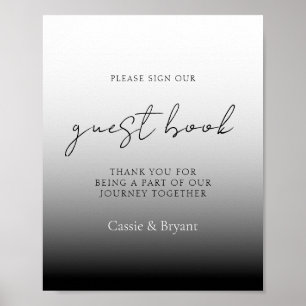 Unique Black and White Wedding Guest Book Sign