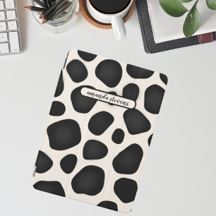 Unique Black & Beige Spots Pattern Name Typography iPad Mini Cover