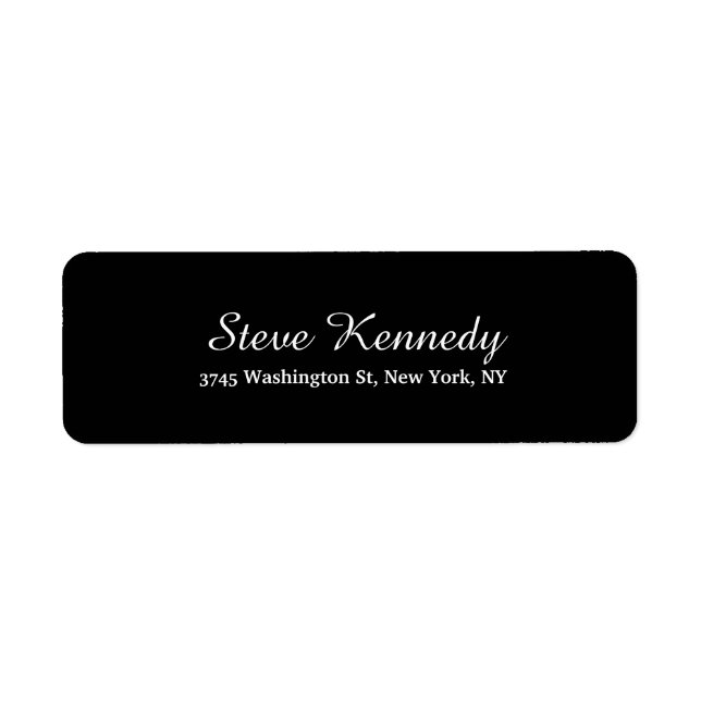 Unique Black Classical Script Creative Plain Label (Front)