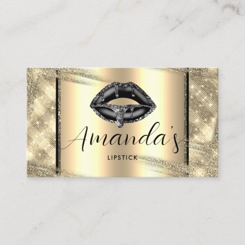 Unique Black Gold Cosmetic Makeup Elegant Modern Business Card