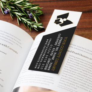Unique Black & Gold Library Bookmark