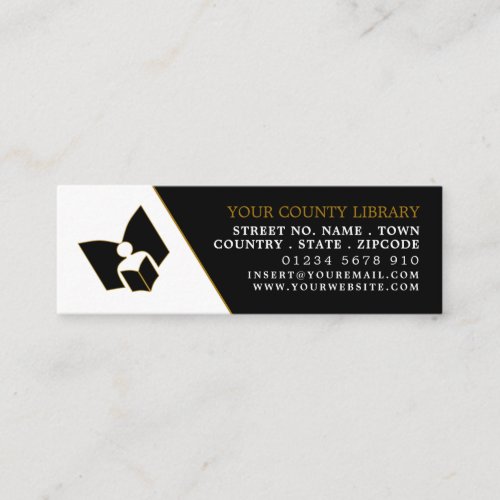 Unique Black  Gold Library Bookmark Business Card