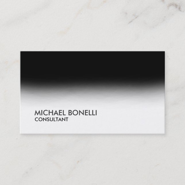 Unique Black Grey White Consultant Business Card (Front)