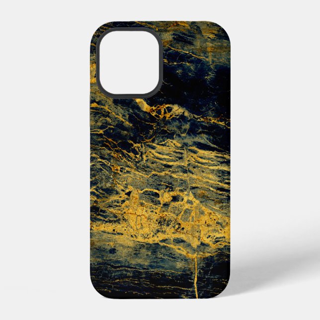 Unique black marble texture with golden effectabst iphone case (Back)