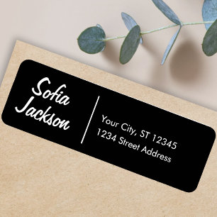 Unique Black Name Topography Return address  Label