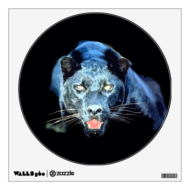 Unique Black Panther Jaguar Circle Wall Decal (Front)